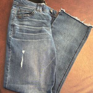 Democracy Blue Distressed Ankle Jeans